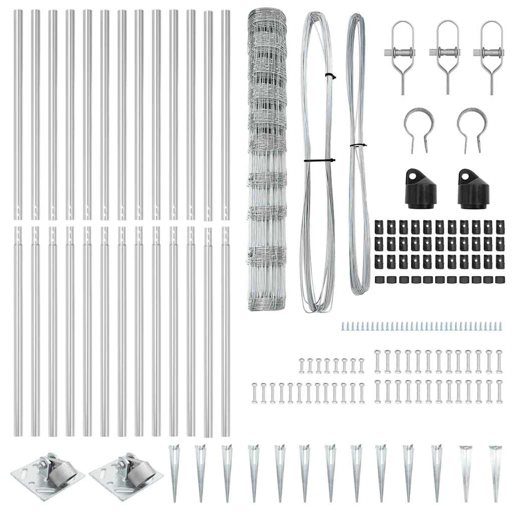 Wildzaun Silber 25 x 1,2 m Verzinkter Stahl